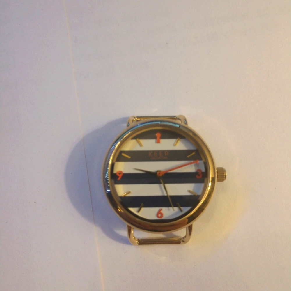 Keep collective navy/white stripe and gold watch f